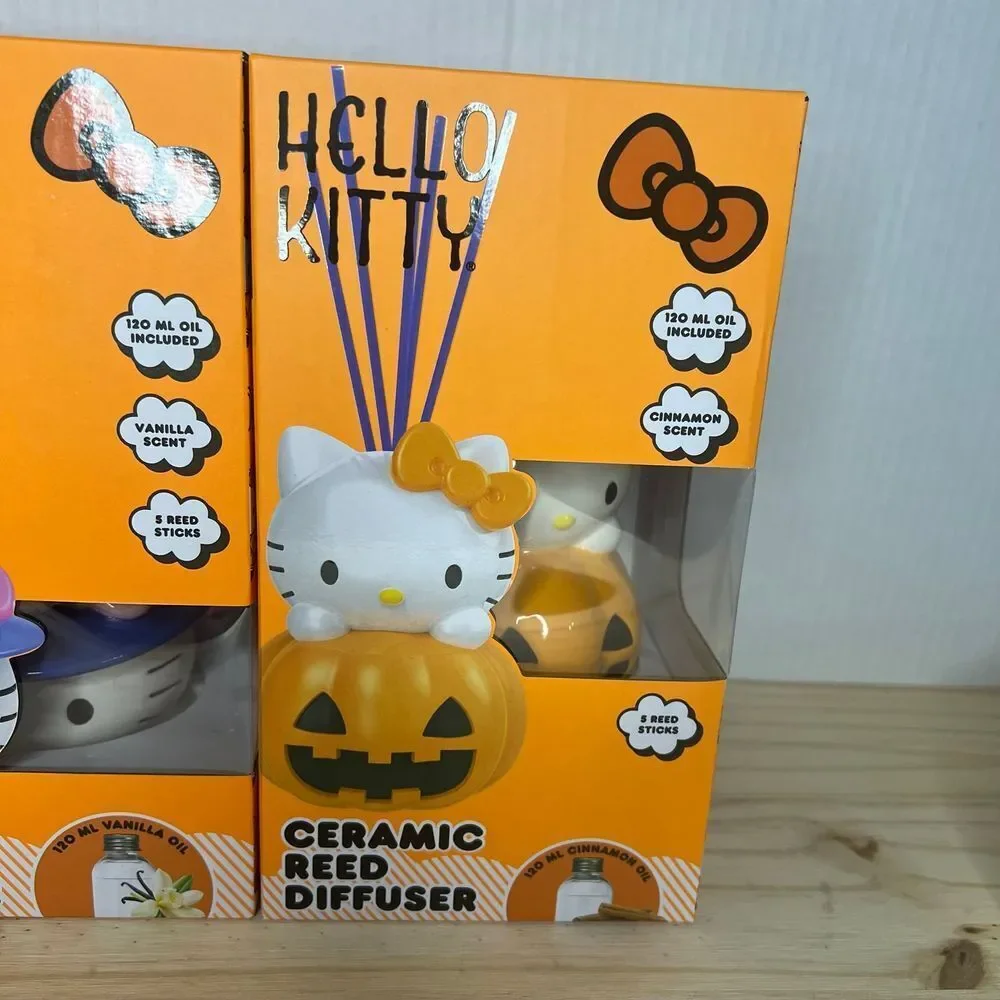 Hello Kitty Halloween Reed Diffuser Lot of 3 Cinnamon Vanilla NEW FREE‎ Shipping